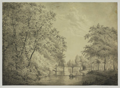 210063 Gezicht op de brug over de Kromme Rijn ter hoogte van het huis Nieuw Amelisweerd bij Bunnik.